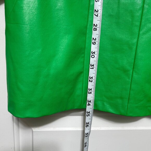 Amanda Uprichard New York Harlow Faux Leather Mini Dress in Green Size M - Picture 11 of 16